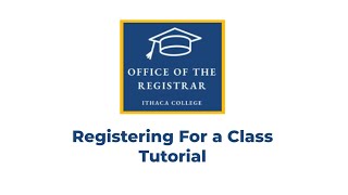 Registering for a Class Tutorial
