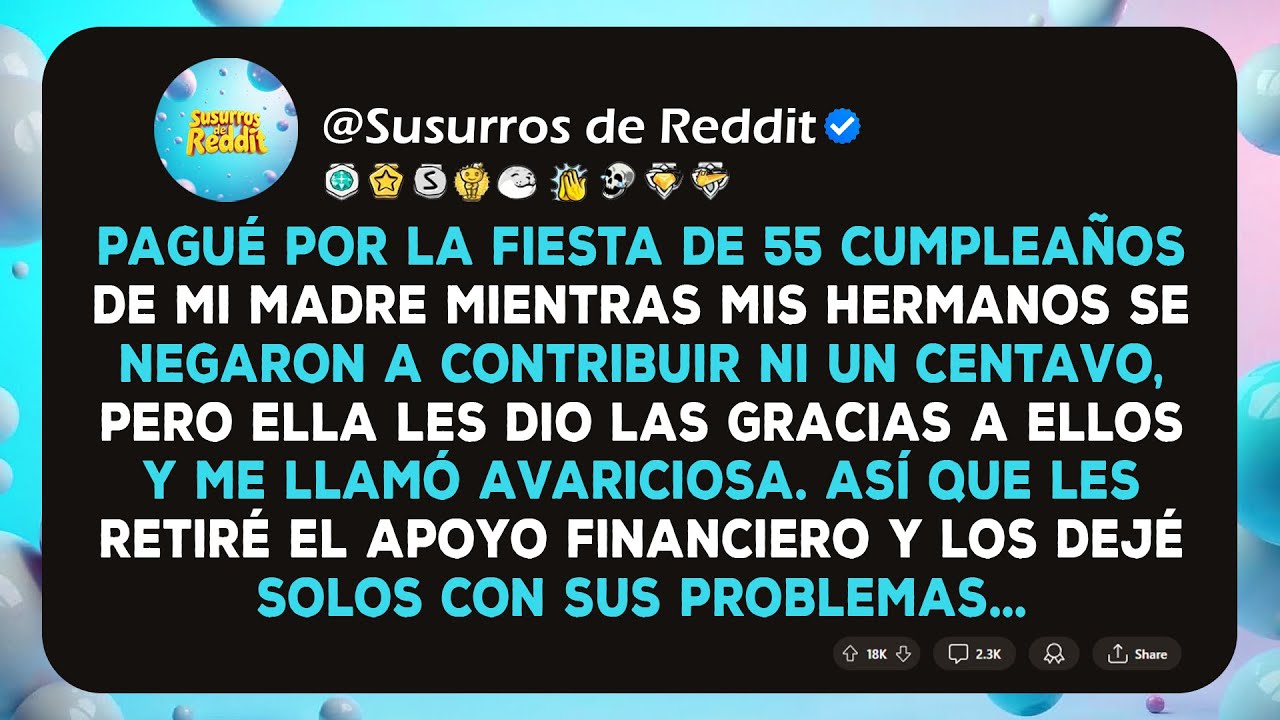 Pagué por la fiesta de 55 cumpleaños de mi madre mientras mis hermanos se negaron a contribuir...