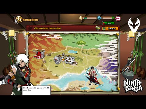 Ninja Saga - Killing Hunting House bosses (SOLO) 2026