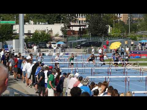 Szűcs Valdó győztes futása a 110 m-es gátfutás döntőjében