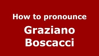 How to pronounce Graziano Boscacci
