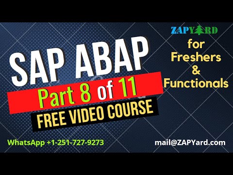 FREE Video 8 of 11 - Learn SAP ABAP for Free for Freshers & Functional Consultants