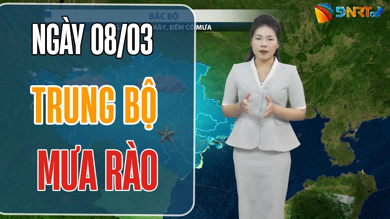 Thời tiết ngày mới 08/03 | Trung Bộ đêm có mưa rào rải rác vài nơi