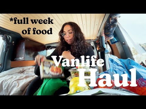 HUGE VANLIFE GROCERY HAUL *in my tiny van* | Solo Female Vanlife