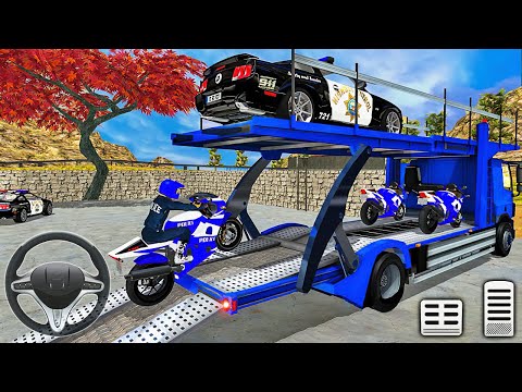 Transporting Police Vehicles in Transport Trailer Truck - Android Gameplay