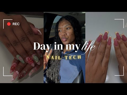 Day in the Life of a Nail Tech 💅🏾 | Nail Supply Run, Fully Booked Day: 5 clients!