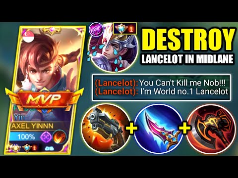 YIN VS FAST HAND LANCELOT | USE WAR AXR TO COUNTER PRO LANCELOT IN MIDLANE | MOBILE LEGENDS