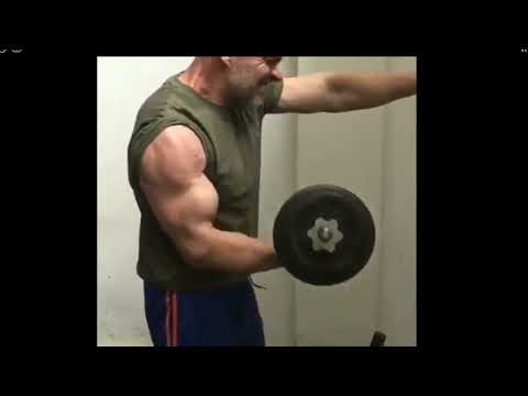 Thick handled dumbbell strict bicep curl 32kg (70 Pounds) at 75kg body weight.