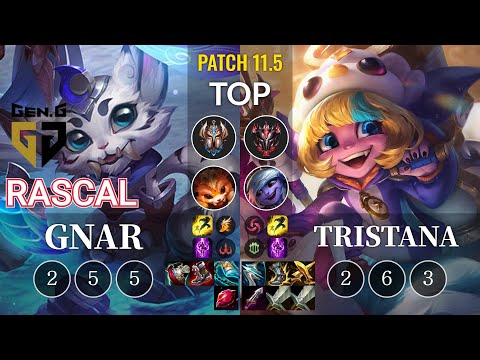 GEN Rascal Gnar vs Tristana Top - KR Patch 11.5