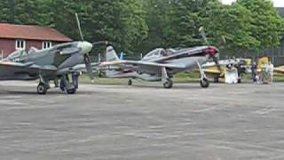 preview picture of video 'Biltemas P-51D Mustang (Cavalier) warm up at Ljungbyhed Pilot Bertil Gerhardt'