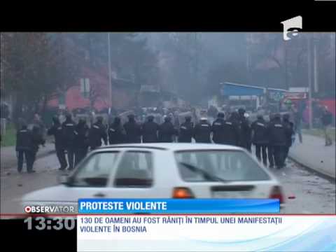 Proteste violente în Bosnia