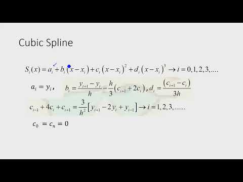 11-Interpolation Using Cubic Spline with Example (Part 1)...شرح