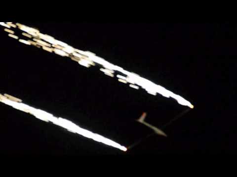 Night glider with fireworks