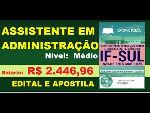 Edital Apostila Concurso IFSul RS 2019 Cargo Assistente em Administração