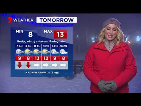 29 June 2018: A top of 13 tomorrow with gusty showers passing through, local wintry hail.