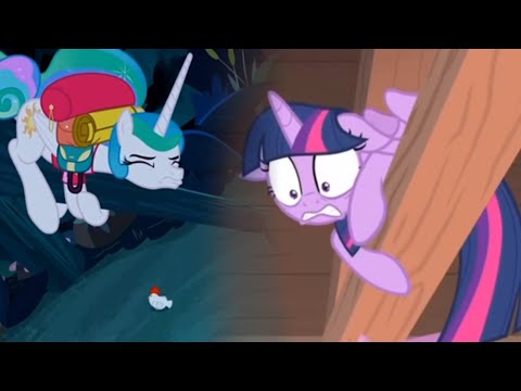 Celestia is scared of chicken and twilight is scared of ladybug