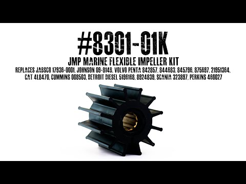 8301-01K JMP Marine Flexible Impeller Kit . Replaces Jabsco 17936