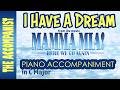 I Have A Dream Mamma Mia Here We Go Again Piano Accompaniment With Karaoke Lyrics