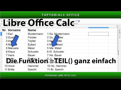 Die Funktion Teil ganz einfach (LibreOffice Calc)