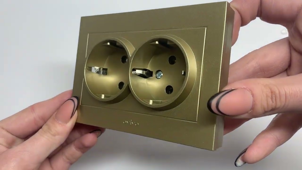 Розетка двухместная с/з OVIVO Grano титан (400-120300-907)