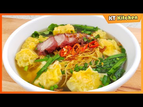 MÌ HOÀNH THÁNH - Cách Gói Hoành Thánh e Nấu Nước Lèo Đúng Vị Người Hoa -Receita de sopa de macarrão Wonton