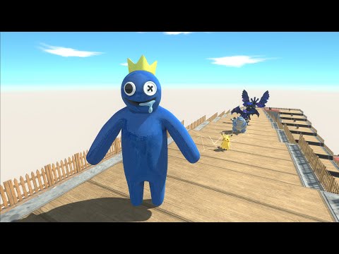RAINBOW FRIENDS BLUE VS GHIDORAH DEATH FALL - Animal Revolt Battle Simulator