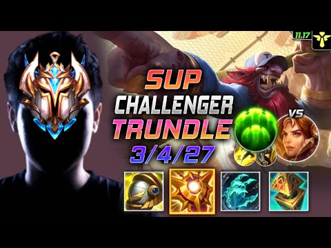 Challenger Trundle Support vs Leona - 챌린저 서폿 트런들 템트리 룬 솔라리 수호자 トランドル Трандл 巨魔之王 特朗德 - LOL KR 11.17