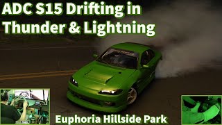 ADC S15 Drifting Euphoria Hillside Park in Thunder and Lightning | Assetto Corsa