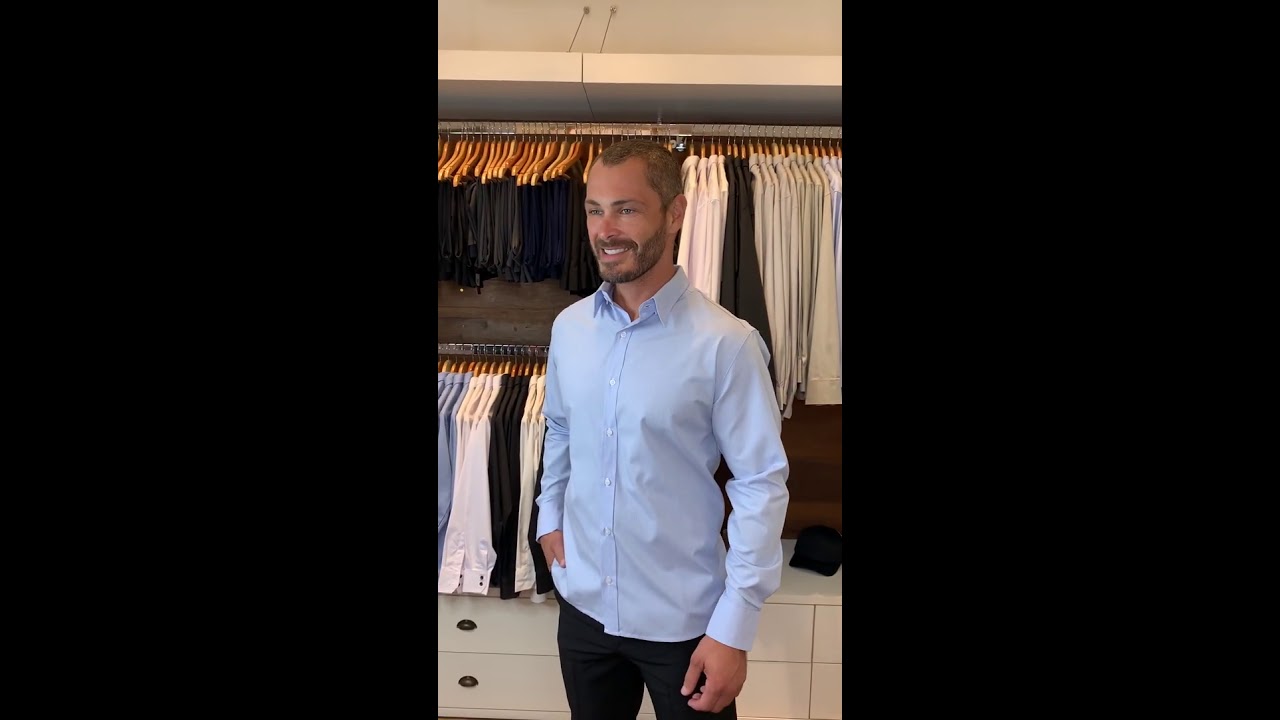 Camisa Social London Azul - Uniblu Uniformes