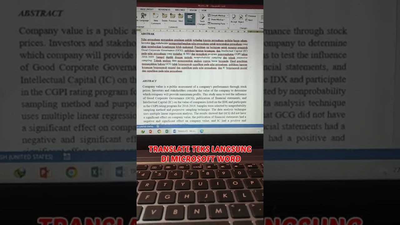 CARA TRANSLATE DI MICROSOFT WORD MUDAH DAN CEPAT