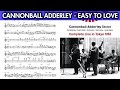 Cannonball Adderley's Solo on "Easy To Love" (Alternate Take) - Solo Transcription for Alto Sax