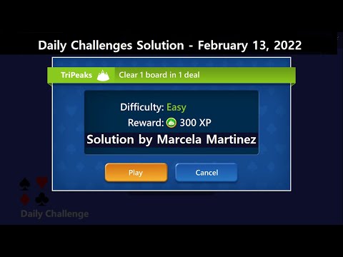 Microsoft Solitaire Collection | TriPeaks Easy | February 13, 2022 | Daily Challenges