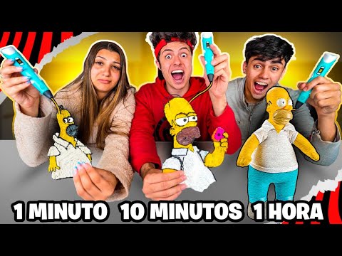 1 MINUTO, 10 MINUTOS OU 1 HORA COM A CANETA 3D! - Desafio (PARTE 3)