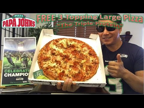 Papa John's FREE 3 Topping Large Pizza | The Triple Protein