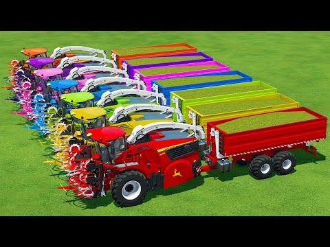 CUT CORN AND MAKE CHAFF WITH JOHN DEERE FORAGE HARVESTER AND FENDT TRACTORS - Farming Simulator 22