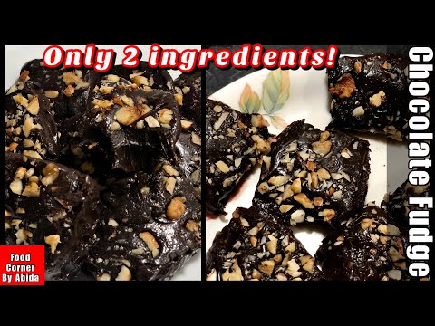 2 Ingredients Chocolate Fudge At Home - No Bake, No Oven& Eggless - Easy, Delicious and Quick Recipe