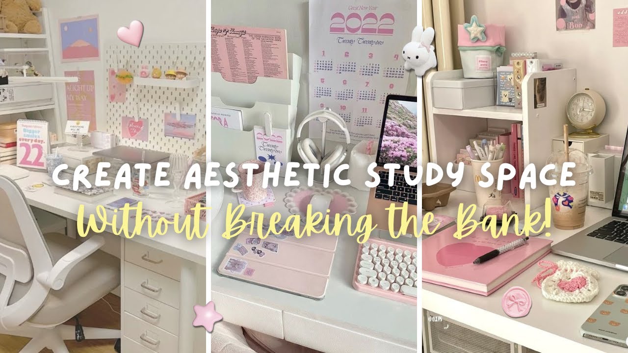 How to Create a Aesthetic Study Space on a Budget | Small Space Friendly!⊹ ࣪ ˖