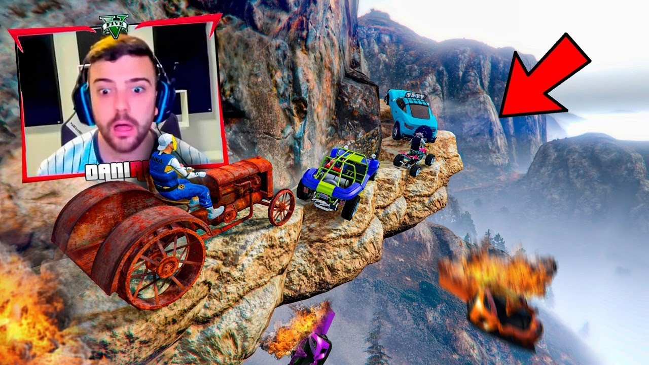 PARKOUR CON COCHES ALEATORIOS EN UN ACANTILADO EXTREMO! - GTA 5 ONLINE