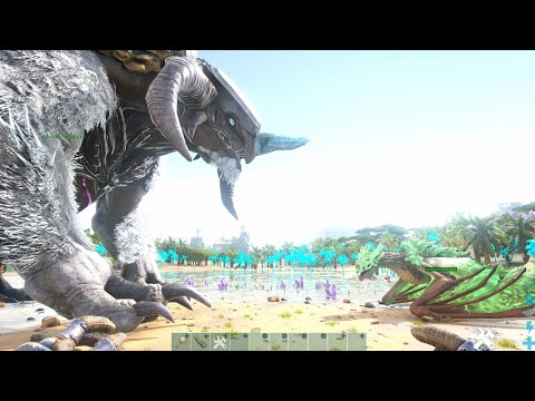 Ark Ice Titan vs Gamma Crystal Wyvern Queen 