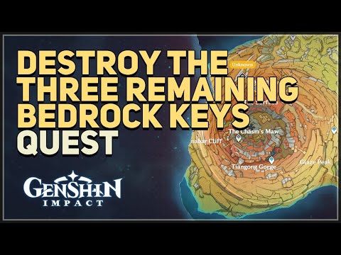 Use the cage-shaped object to destroy the three remaining Bedrock Keys Genshin Impact