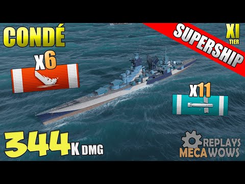 SUPERCRUISER Condé 6 Kills 344K Damage | World of Warships