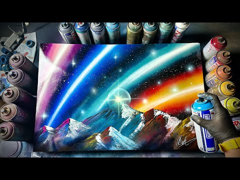 Celestial Crests :Symphony of Light and Stars SPRAY PAINT ART by Skech