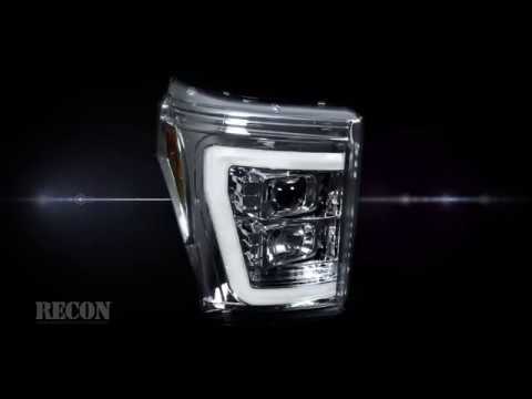 264272CLC Ford Superduty PROJECTOR HEADLIGHTS w/ Ultra High Power Smooth OLED HALOS & DRL
