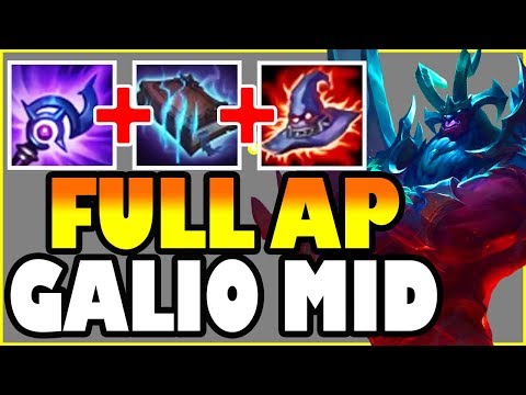 AP GALIO MID IS SO BROKEN! ONE SHOT ANY SQUISHY! - League of Legends