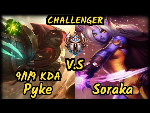 Luci (PYKE) vs SORAKA - 9/1/9 KDA BOTTOM SUPPORT CHALLENGER GAMEPLAY - BR