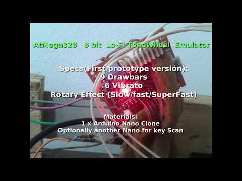 Lo-Fi ToneWheel - Hammond organ clone for Arduino Nano - 8 note Polyphony  - Alpha 0.1