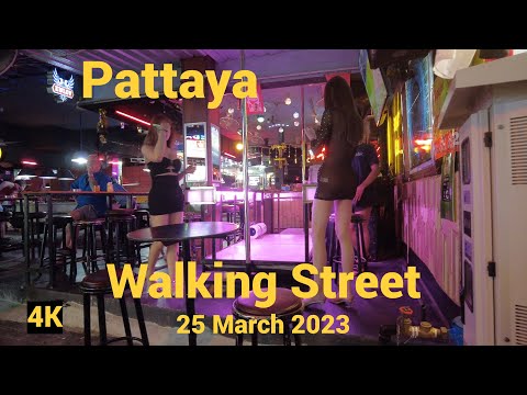[4K] Pattaya, Walking Street, Night Scenes, So many Pretty, 25 March 2023