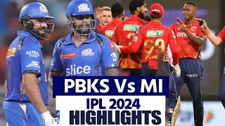 PBKS vs MI IPL 2024 Match 33 Highlights: Punjab Kings vs Mumbai Indians Highlights | IPL Highlights