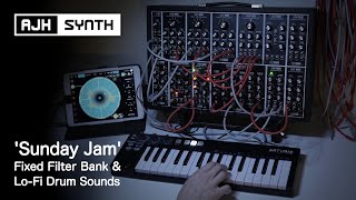 Video thumbnail for 'Filter on Filter' Jam: Ladder into Fixed Filter Bank 914 & Lunar Module 'Bit-crushing' Drum Sounds by AJH Synth Official