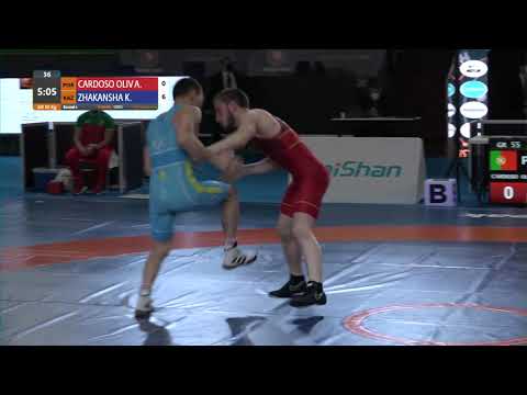 Round 2 GR - 55 kg: A. CARDOSO OLIV (POR) v. K. ZHAKANSHA (KAZ)